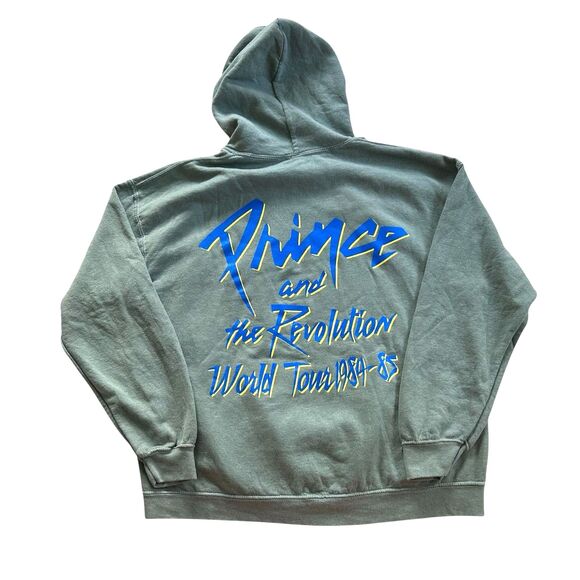 Prince Hoodie The Revolution World Tour 1984–85 Green Sweatshirt Size M - Picture 3 of 5
